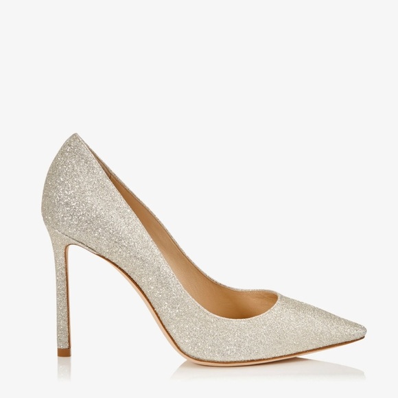 Jimmy Choo Glitter Romy heels 85 EU 39.5 NWOT